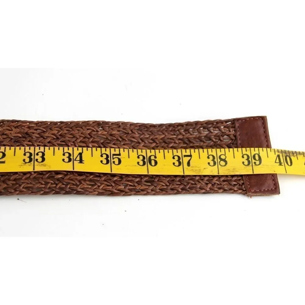 Leatherock BRAIDED BROWN REAL LEATHER 2 3/8